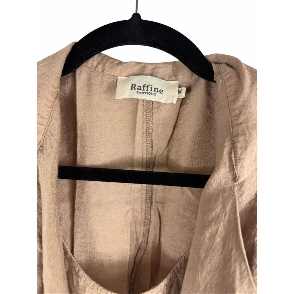 Boutique tan wrap blouse - size m